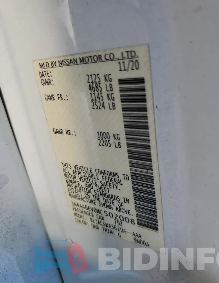 1N4AA6EV0MC502008 Photo# 12