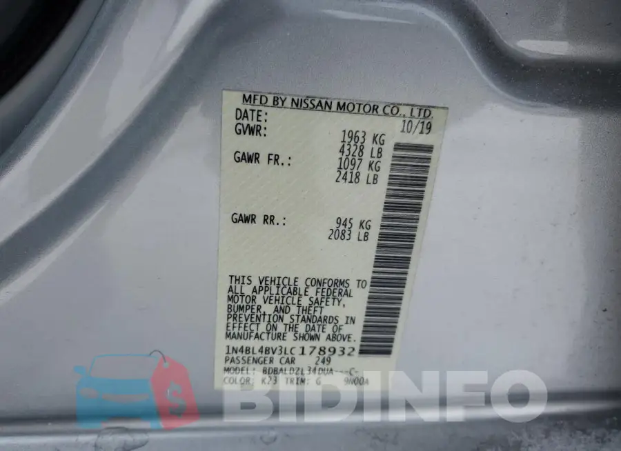 1N4BL4BV3LC178932 Photo# 13