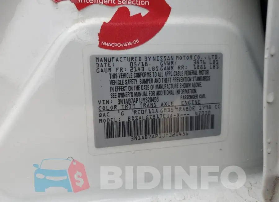 3N1AB7AP1JY320456 Photo# 12