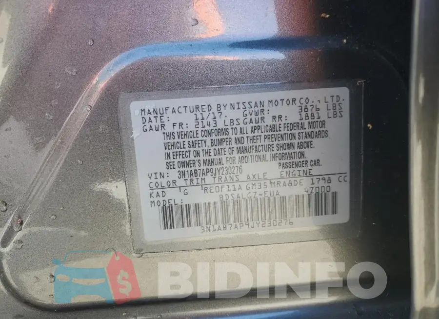 3N1AB7AP9JY230276 Photo# 12