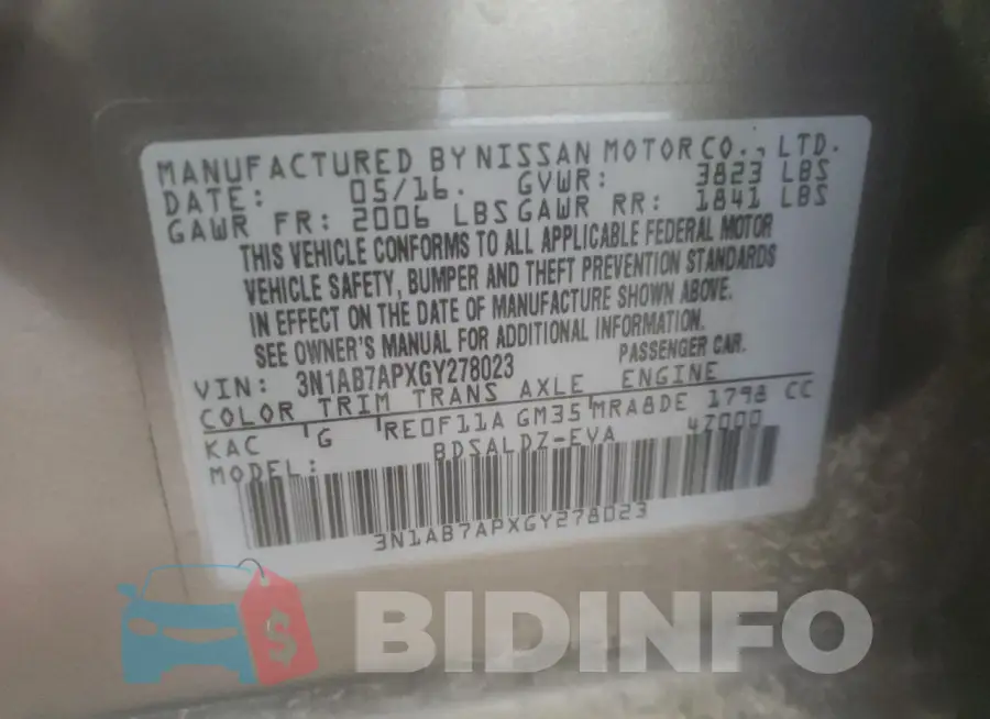 3N1AB7APXGY278023 Photo# 12