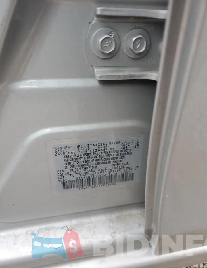3N1AB7APXKY275485 Photo# 12