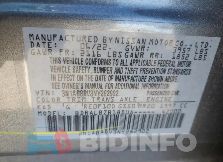 3N1AB8BV3NY282902 Photo# 12