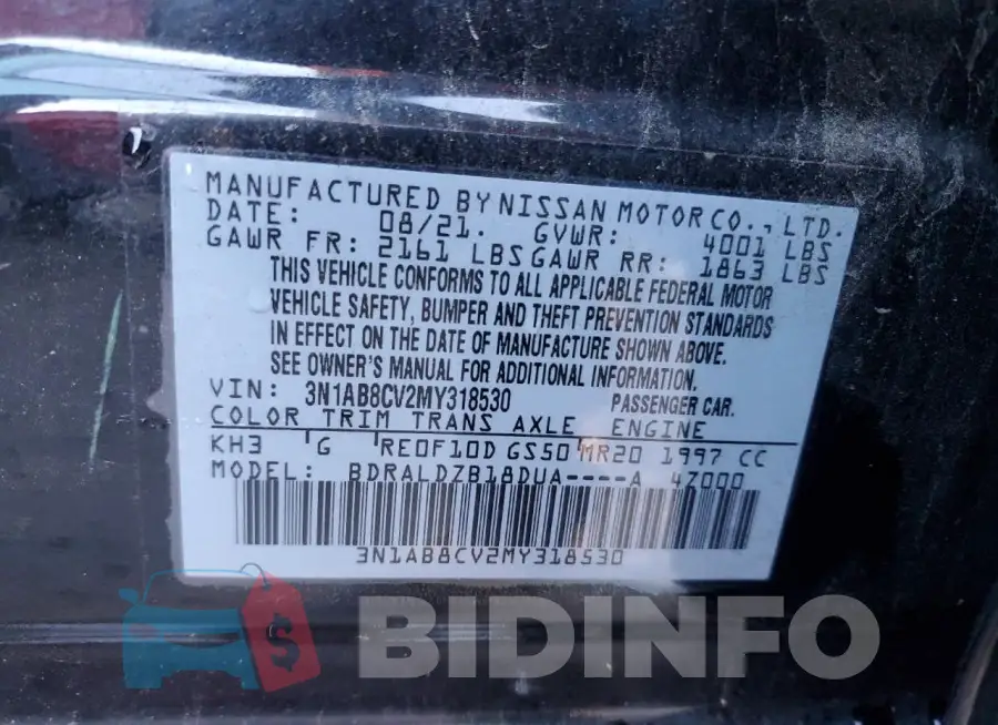 3N1AB8CV2MY318530 Photo# 12