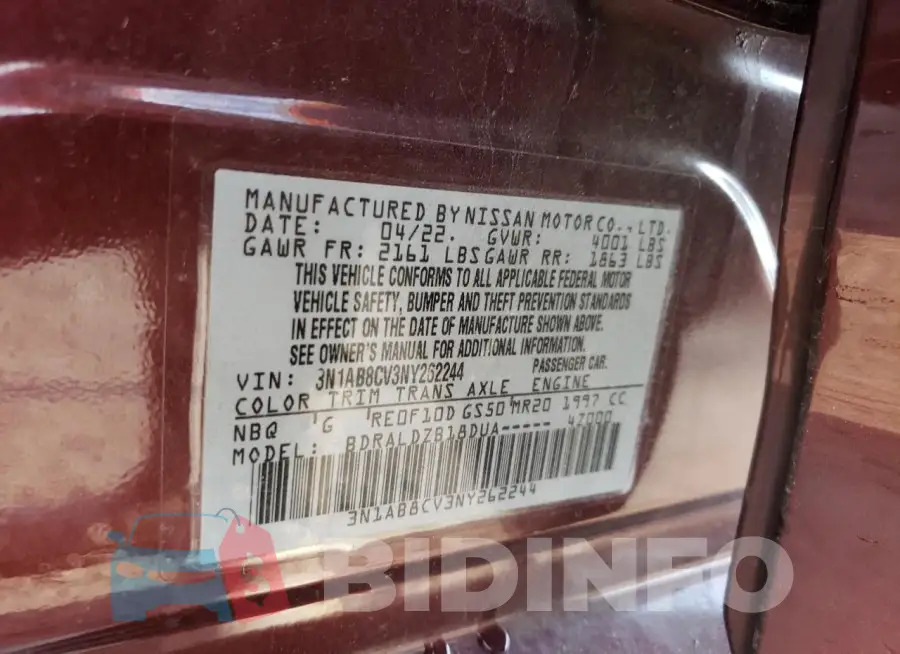3N1AB8CV3NY262244 Photo# 12