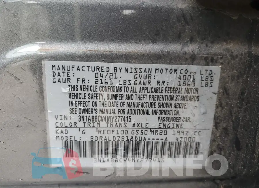 3N1AB8CV4MY277415 Photo# 12
