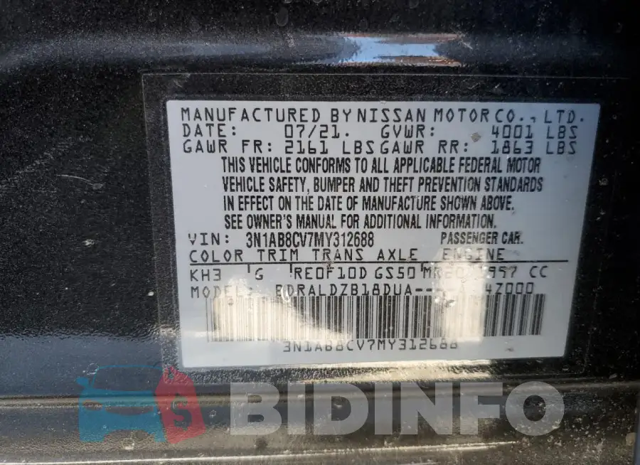 3N1AB8CV7MY312688 Photo# 12