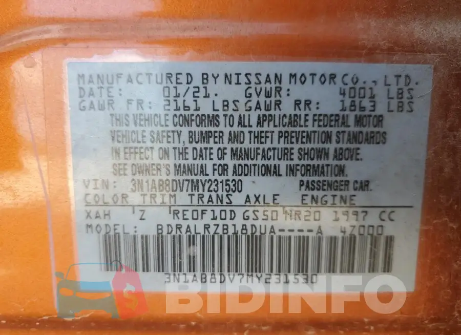 3N1AB8DV7MY231530 Photo# 12
