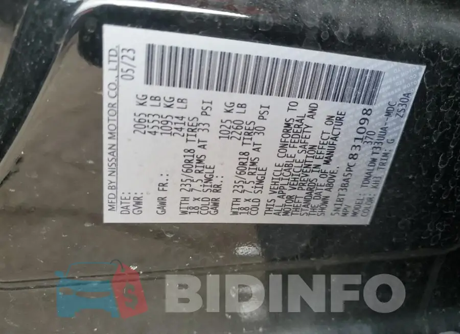 5N1BT3BA5PC831098 Photo# 13