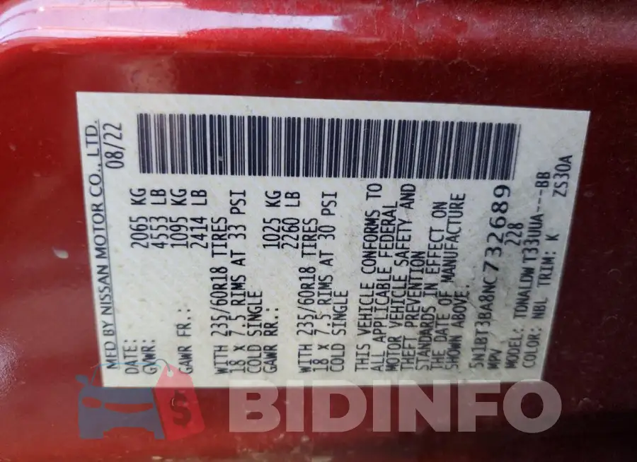 5N1BT3BA8NC732689 Photo# 14