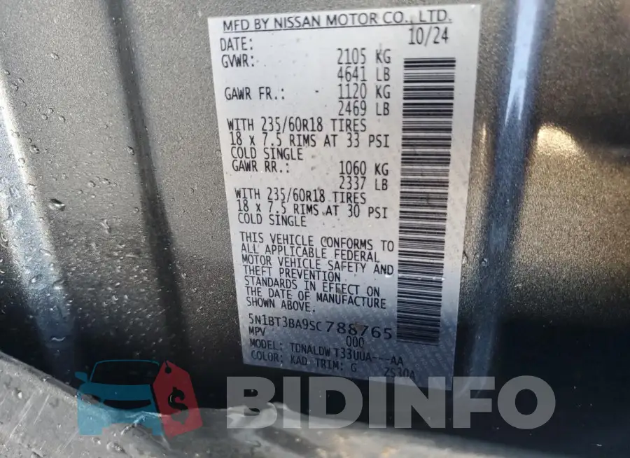 5N1BT3BA9SC788765 Photo# 13