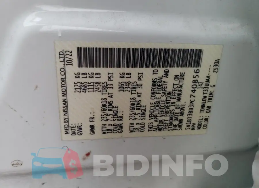 5N1BT3BB3PC740856 Photo# 12