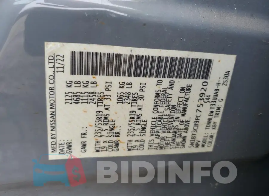 5N1BT3CB9PC753920 Photo# 13