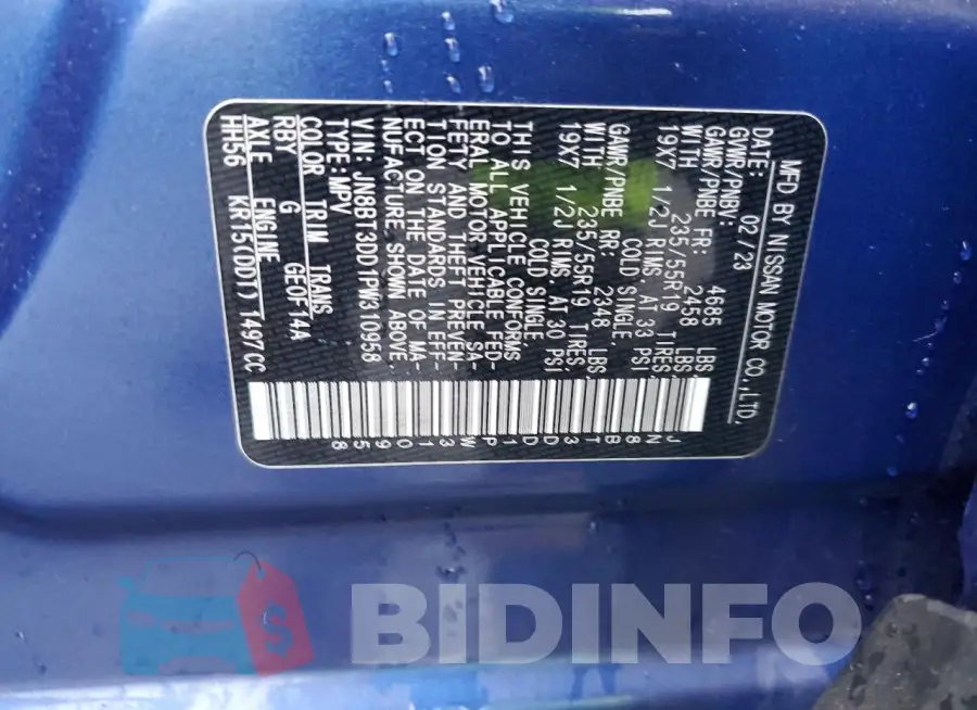 JN8BT3DD1PW310958 Photo# 13