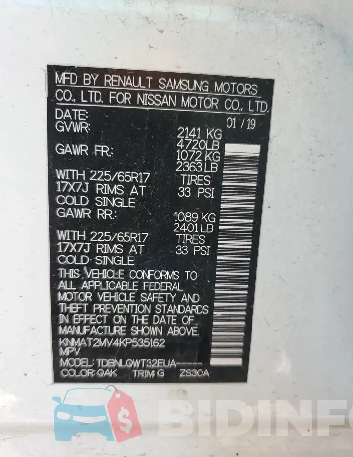 KNMAT2MV4KP535162 Photo# 13