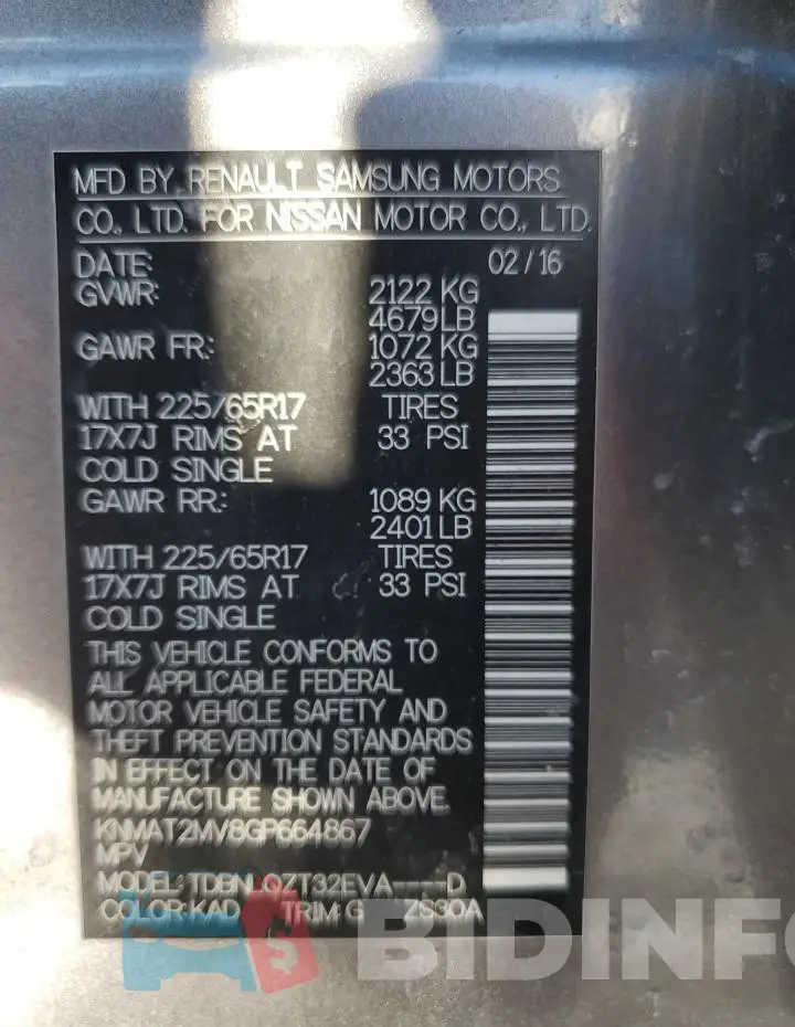 KNMAT2MV8GP664867 Photo# 13