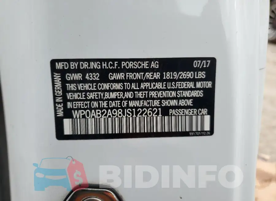 WP0AB2A98JS122621 Photo# 12
