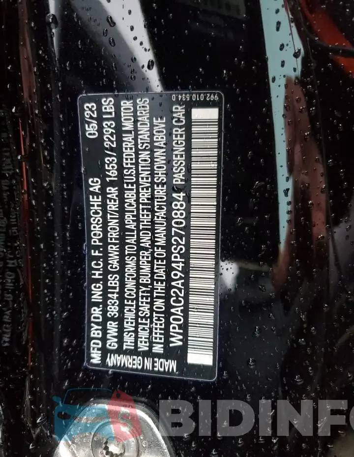 WP0AC2A94PS270884 Photo# 13