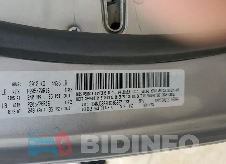1C4NJCBA4HD185927 Photo# 12