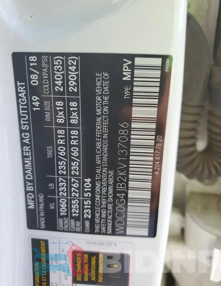 WDC0G4JB2KV137086 Photo# 13