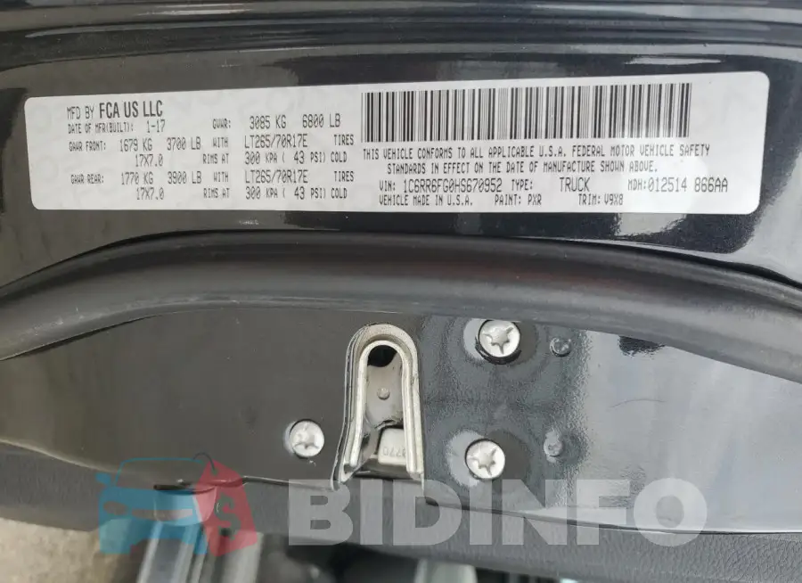 1C6RR6FG0HS670952 Photo# 12