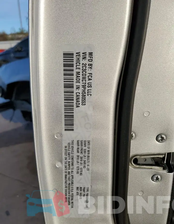 2C3CDXCT9PH580553 Photo# 13