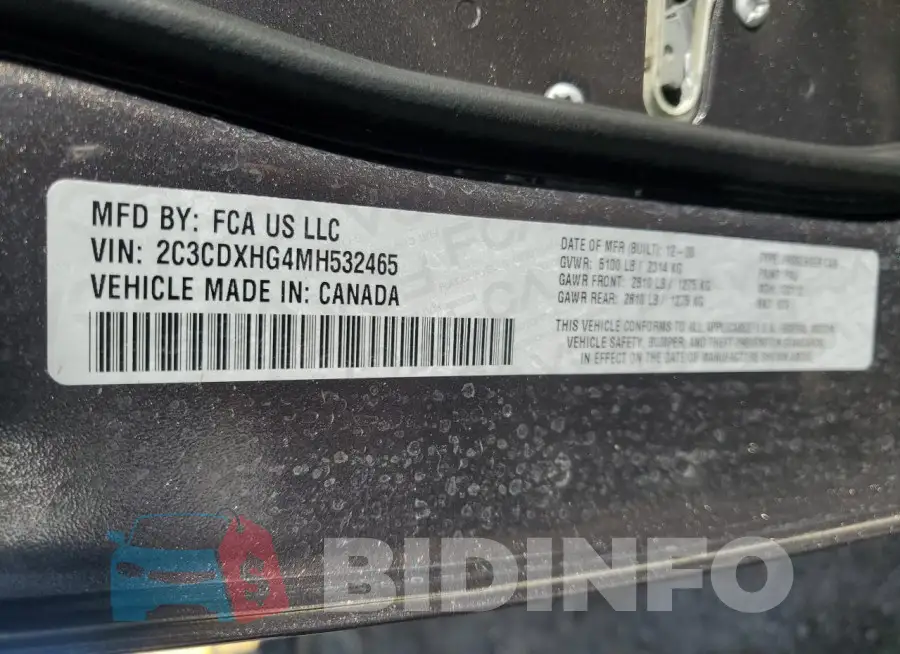 2C3CDXHG4MH532465 Photo# 13