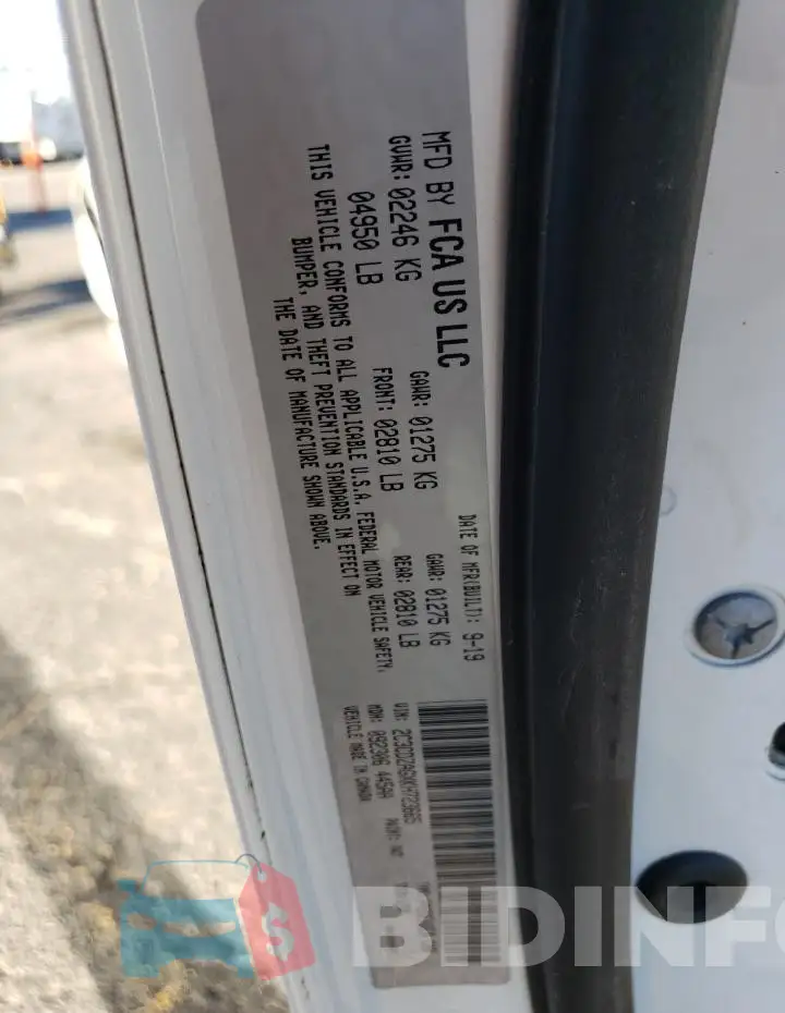 2C3CDZAGXKH723665 Photo# 12
