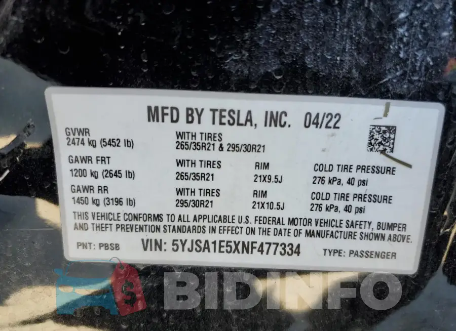 5YJSA1E5XNF477334 Photo# 12