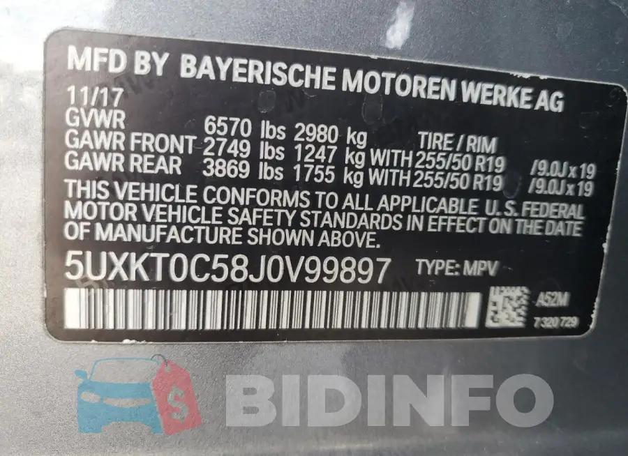 5UXKT0C58J0V99897 Photo# 13
