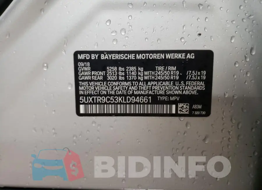 5UXTR9C53KLD94661 Photo# 13