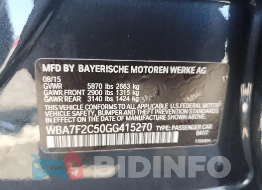 WBA7F2C50GG415270 Photo# 12