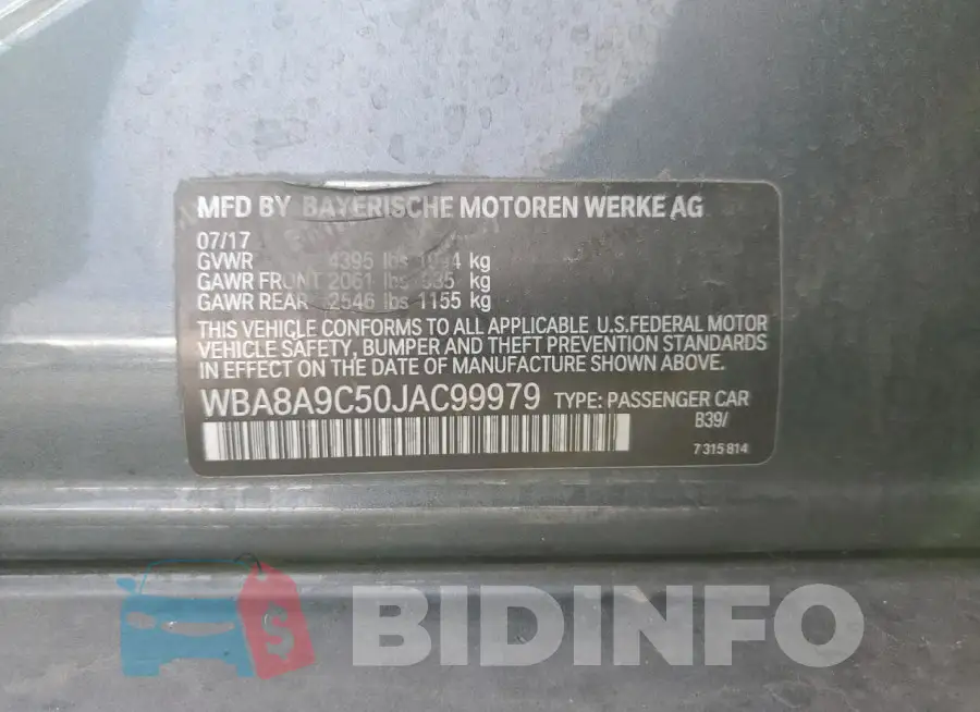 WBA8A9C50JAC99979 Photo# 12