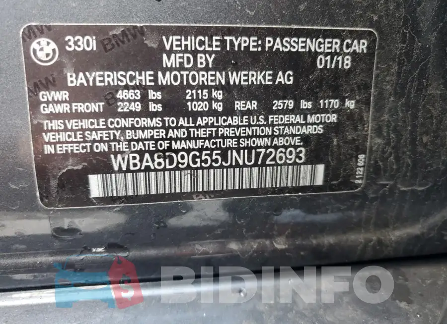 WBA8D9G55JNU72693 Photo# 12