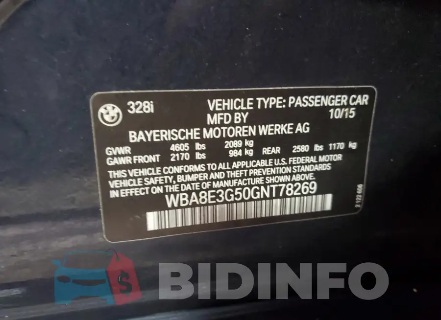 WBA8E3G50GNT78269 Photo# 12