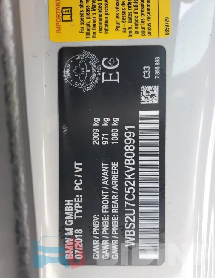 WBS2U7C52KVB08991 Photo# 12