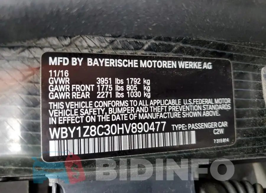 WBY1Z8C30HV890477 Photo# 12