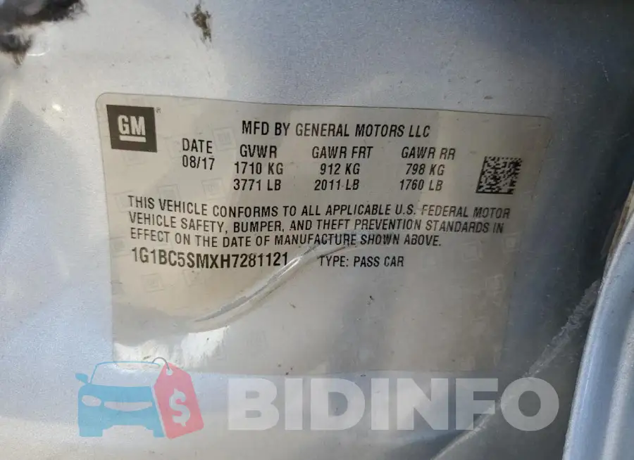 1G1BC5SMXH7281121 Photo# 13