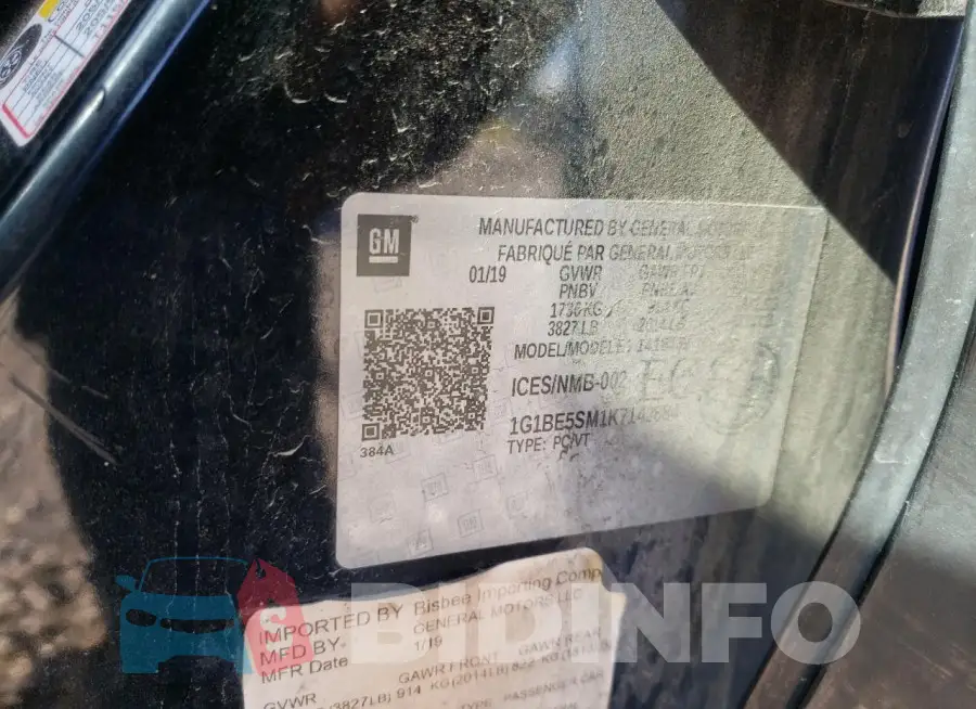 1G1BE5SM1K7142884 Photo# 12