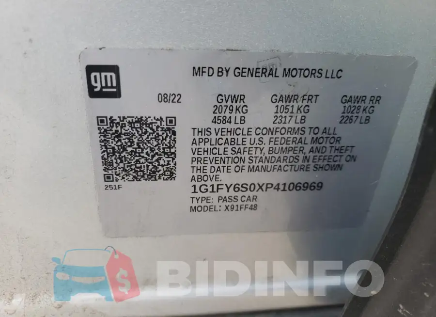 1G1FY6S0XP4106969 Photo# 12