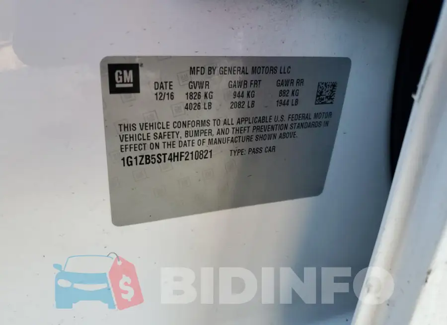 1G1ZB5ST4HF210821 Photo# 12