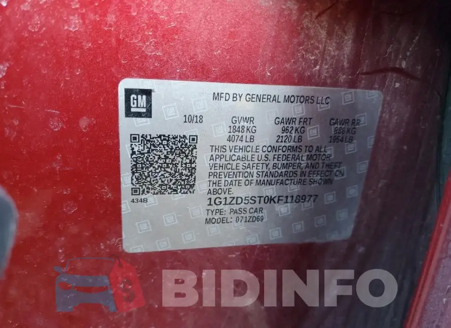1G1ZD5ST0KF118977 Photo# 12