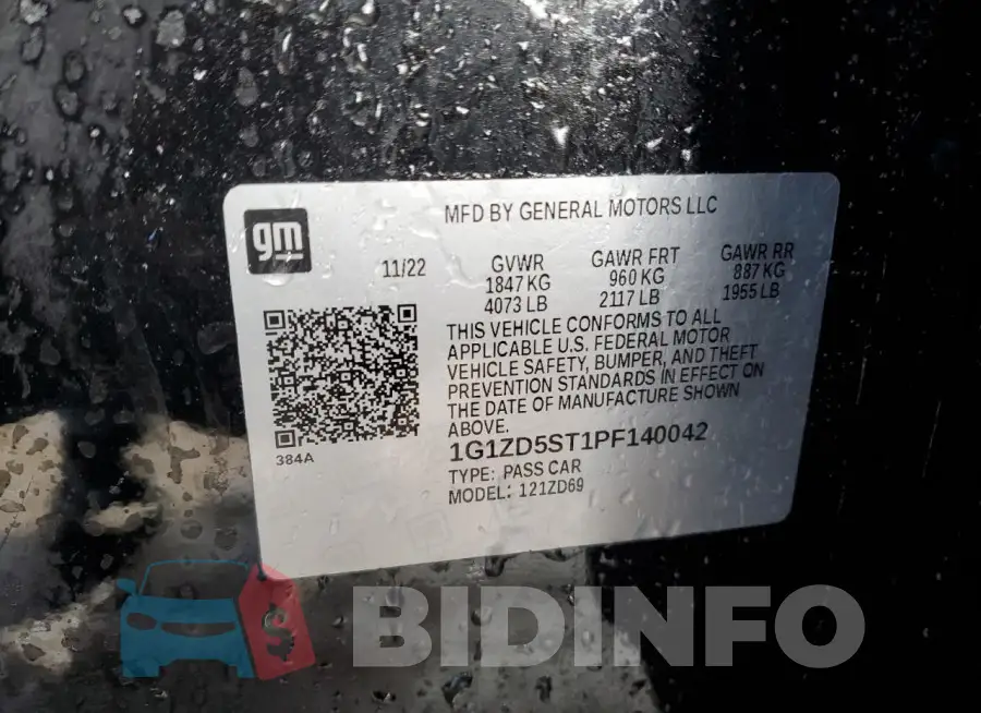 1G1ZD5ST1PF140042 Photo# 12