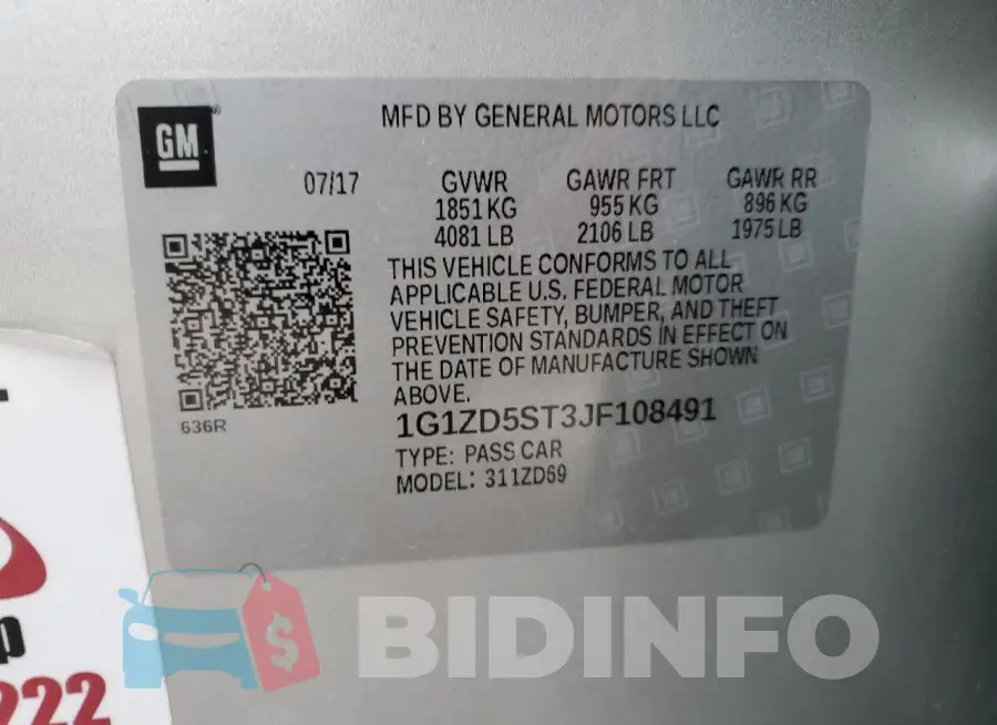 1G1ZD5ST3JF108491 Photo# 12