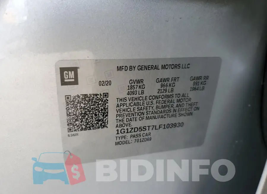 1G1ZD5ST7LF103930 Photo# 12