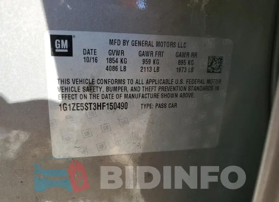 1G1ZE5ST3HF150490 Photo# 12