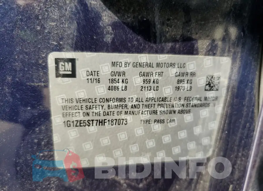 1G1ZE5ST7HF187073 Photo# 13