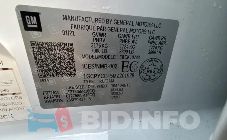 1GCPYCEF5MZ201528 Photo# 10