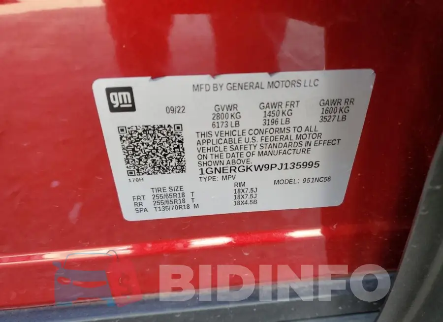 1GNERGKW9PJ135995 Photo# 13