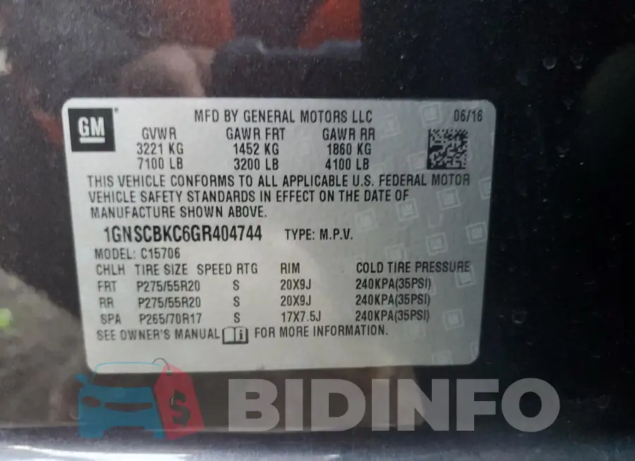 1GNSCBKC6GR404744 Photo# 14